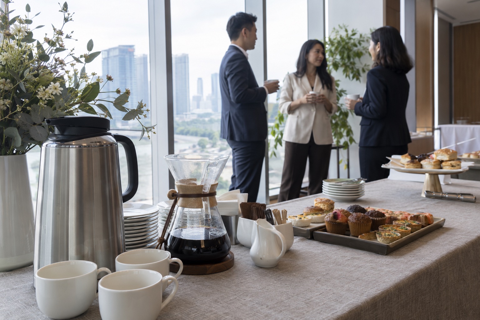 商务活动咖啡茶歇接待示意